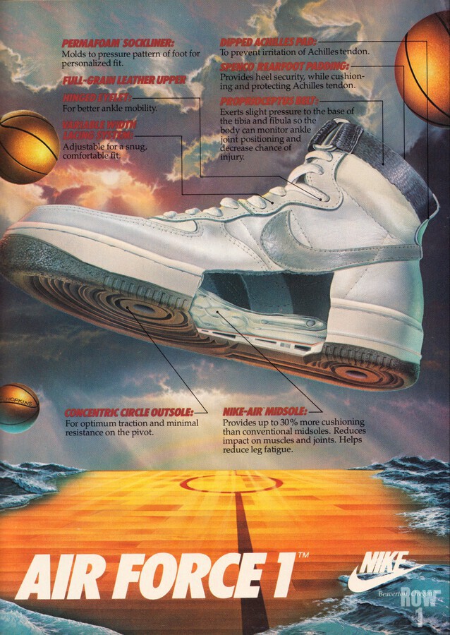 1984 Nike Air Force 1 Shoe Advertisement